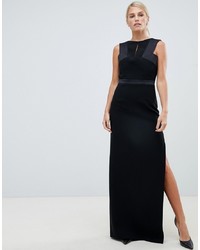 Черное вечернее платье с разрезом от Forever Unique
