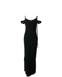 Черное вечернее платье с разрезом от Loewe