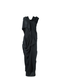 Черное вечернее платье с разрезом от Rick Owens