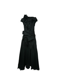 Черное вечернее платье с рюшами от Aganovich