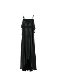 Черное вечернее платье с рюшами от Almaz