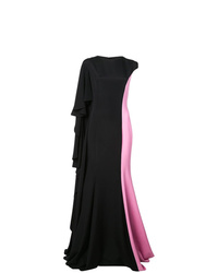 Черное вечернее платье с рюшами от Christian Siriano