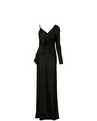 Черное вечернее платье с рюшами от Dvf Diane Von Furstenberg
