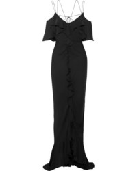 Черное вечернее платье с рюшами от Emilio Pucci