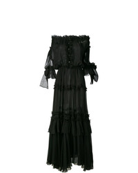 Черное вечернее платье с рюшами от Faith Connexion