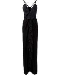 Черное вечернее платье с рюшами от Fleur Du Mal