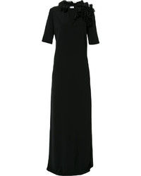 Черное вечернее платье с рюшами от Lanvin