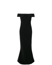 Черное вечернее платье с рюшами от Le Petite Robe Di Chiara Boni