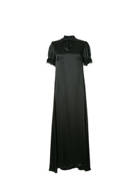 Черное вечернее платье с рюшами от Macgraw