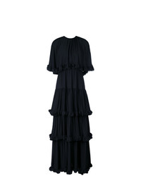 Черное вечернее платье с рюшами от MSGM