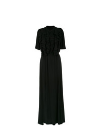 Черное вечернее платье с рюшами от Olympiah