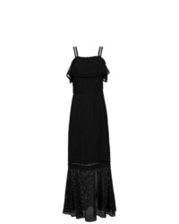 Черное вечернее платье с рюшами от Olympiah