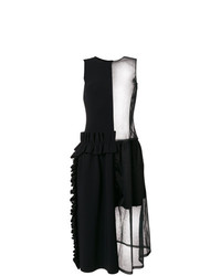 Черное вечернее платье с рюшами от Paskal