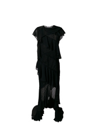 Черное вечернее платье с рюшами от Philosophy di Lorenzo Serafini