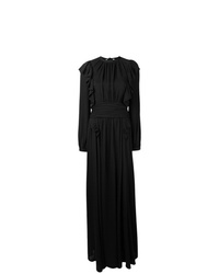 Черное вечернее платье с рюшами от Rochas