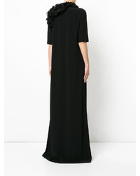 Черное вечернее платье с рюшами от Lanvin