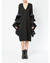 Черное вечернее платье с рюшами от Ellery