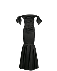 Черное вечернее платье с рюшами от Talbot Runhof