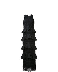 Черное вечернее платье с рюшами от Zac Zac Posen