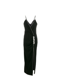 Черное вечернее платье с украшением от Alessandra Rich