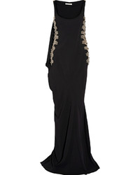 Черное вечернее платье с украшением от Antonio Berardi