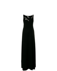 Черное вечернее платье с украшением от Boutique Moschino