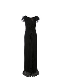Черное вечернее платье с украшением от Carolina Herrera
