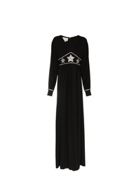 Черное вечернее платье с украшением от Gucci