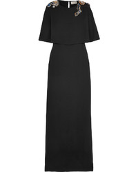 Черное вечернее платье с украшением от Lanvin