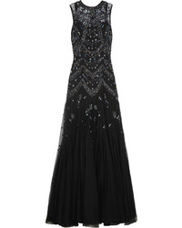 Черное вечернее платье с украшением от Needle & Thread