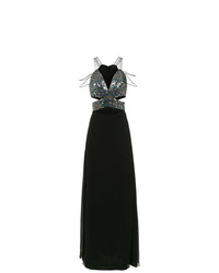 Черное вечернее платье с украшением от Tufi Duek