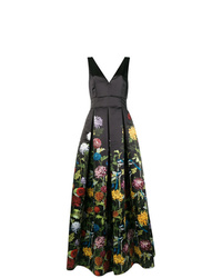 Черное вечернее платье с цветочным принтом от Alice + Olivia