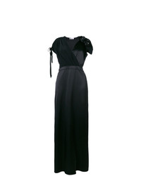 Черное вечернее платье с цветочным принтом от Lanvin