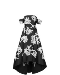 Черное вечернее платье с цветочным принтом от Sachin + Babi
