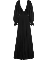 Черное вечернее платье со складками