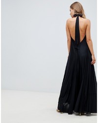 Черное вечернее платье со складками от ASOS DESIGN