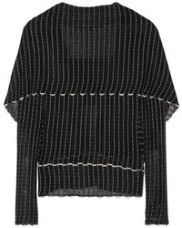 Черное вязаное пальто-накидка от Roland Mouret
