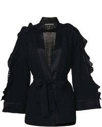 Женское черное вязаное пальто от Alberta Ferretti
