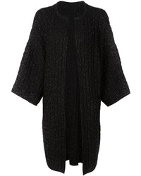 Женское черное вязаное пальто от Lucien Pellat-Finet