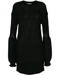 Черное вязаное платье в сеточку от MCQ