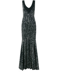 Черное вязаное платье-макси от Cecilia Prado