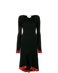 Черное вязаное платье-миди от Esteban Cortazar
