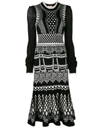 Черное вязаное платье-миди от Temperley London