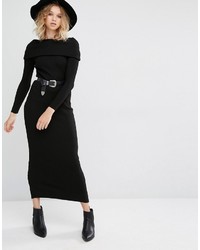 Черное вязаное платье-свитер от Mango