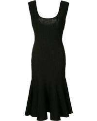 Черное вязаное платье от Carolina Herrera