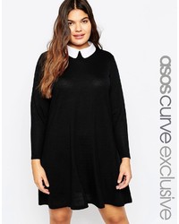 Черное вязаное свободное платье от Asos