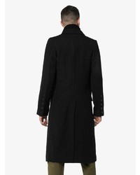 Черное длинное пальто в вертикальную полоску от Ann Demeulemeester