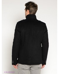 Черное длинное пальто от Al Franco