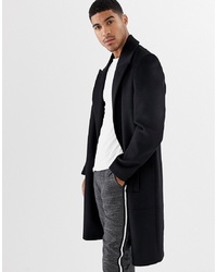 Черное длинное пальто от ASOS DESIGN