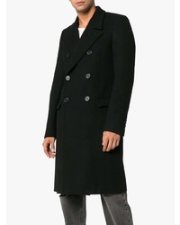 Черное длинное пальто от Saint Laurent